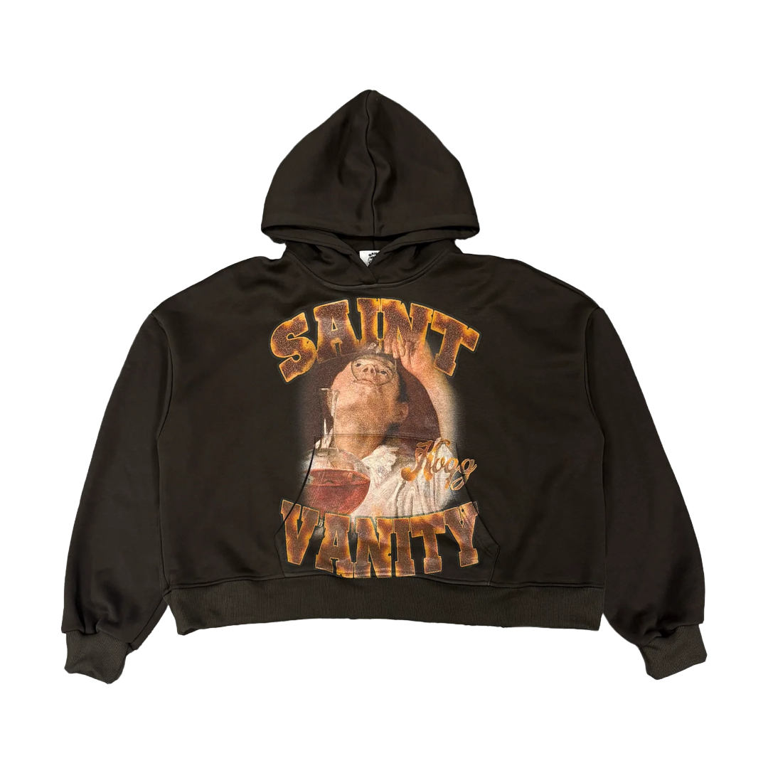 Saint Vanity Printed Hoodie Burgundy